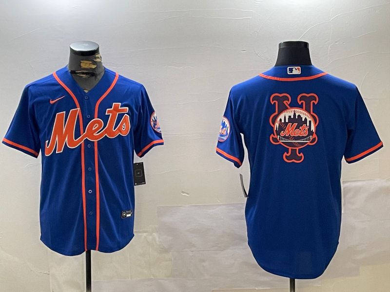 Men New York Mets Blank Blue Game 2024 Nike MLB Jersey style 3->new york mets->MLB Jersey
